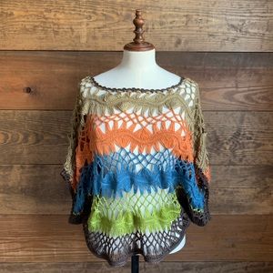 NWOT Cecico Multicolor Crochet Top